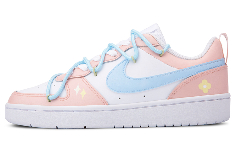 Nike Court Borough Low 2 Low-Top Skateboard Shoes GS White Pink Blue