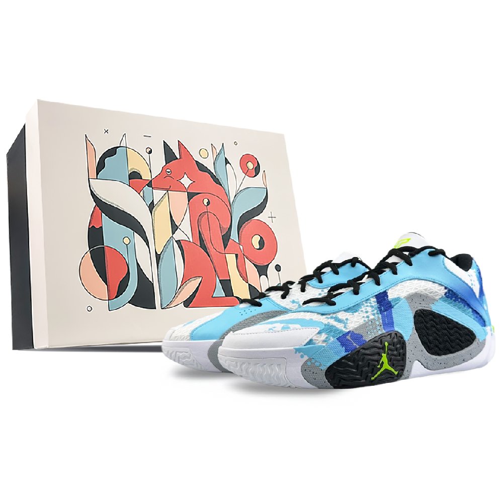 Jordan Tatum 2 Cushioning Anti-Slip Wear-Resistant Breathability Low-Top Basketball Shoes Men's Black Blue