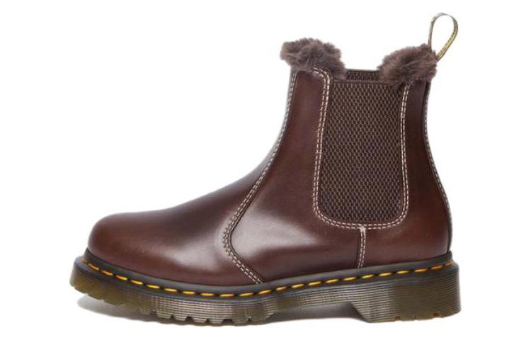 Dr. Martens 2976 Leonore Faux Fur Lined Chelsea Boots 'Dark Brown' Women's