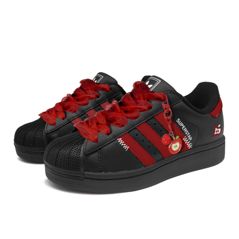 Adidas Originals Superstar 2 Red Velvet Slippers Abrasion Resistant Balance Low top Skateboard Shoes Women's Black Red купить в интернет-магазине Yoocart с быстрой доставкой по России.