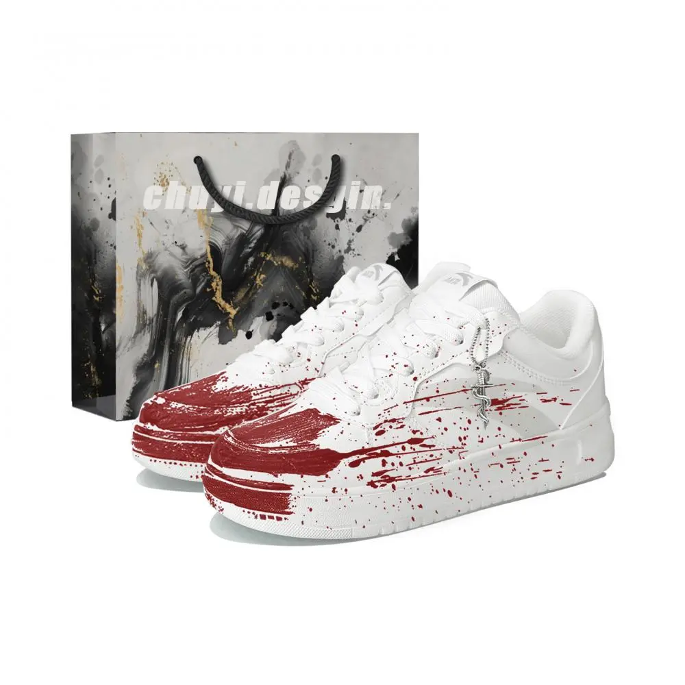 Anta Relaxed Cushioning, Wear Resistant Low top Skateboard Shoes Unisex White Red