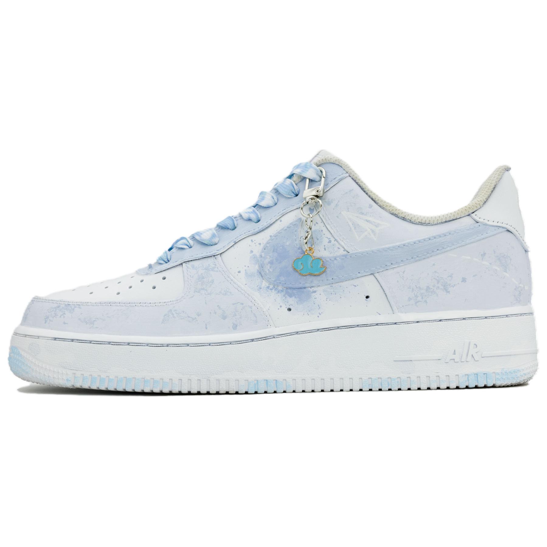 Nike Air Force 1 Abrasion Resistant Low top Skateboard Shoes Men's Light Blue