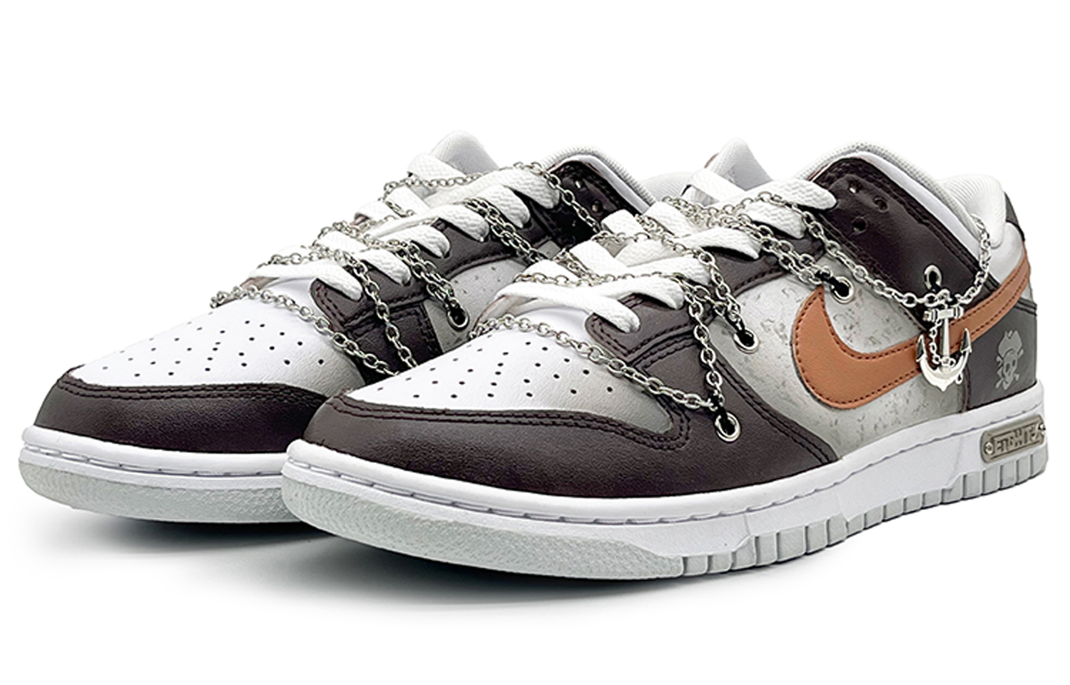Nike Dunk 'Pure Platinum' Anti-Slip Wear-Resistant Low-Top Skateboard Shoes Men's White Brown купить в интернет-магазине Yoocart с быстрой доставкой по России.