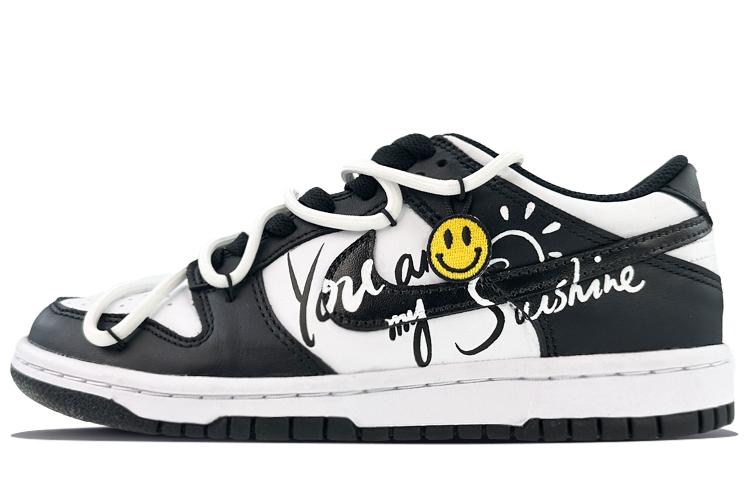 Nike Dunk Low Low-Top Skateboard Shoes GS Black White