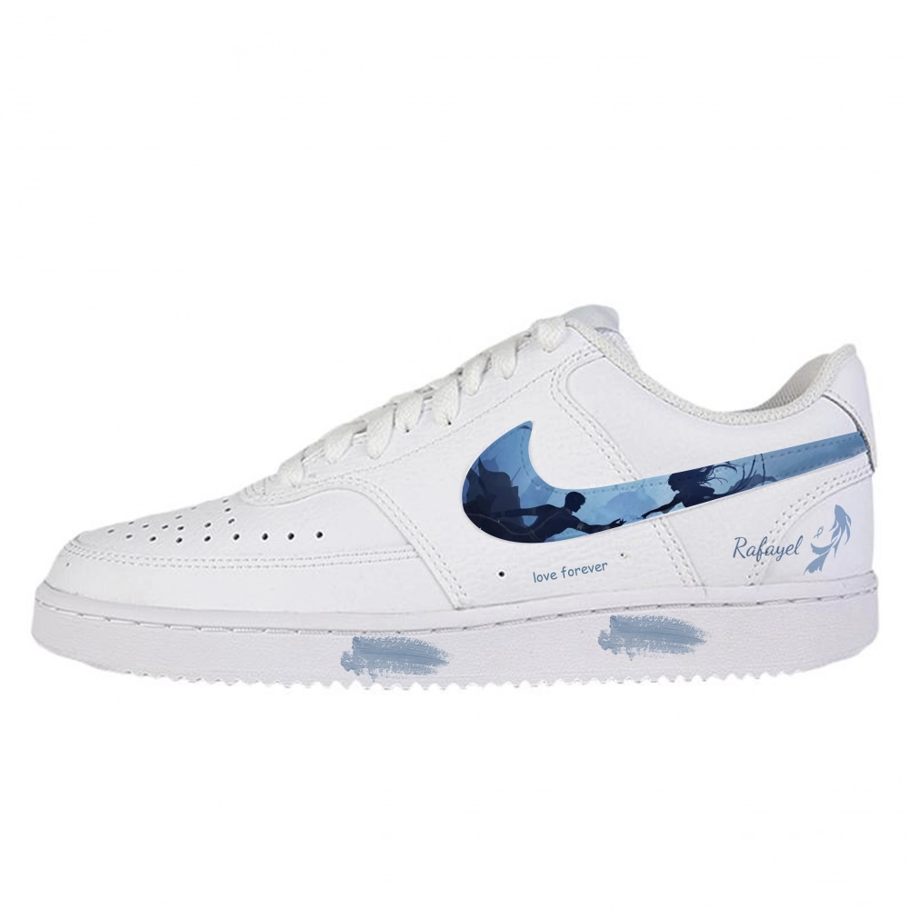 Nike Court Vision 1 Abrasion Resistant Low top Skateboard Shoes Unisex White