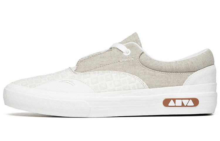 Anta Anti-Slip And Wear-Resistant Lightweight Low-Top Skateboard Shoes Women's Gray White Lace-Up Version