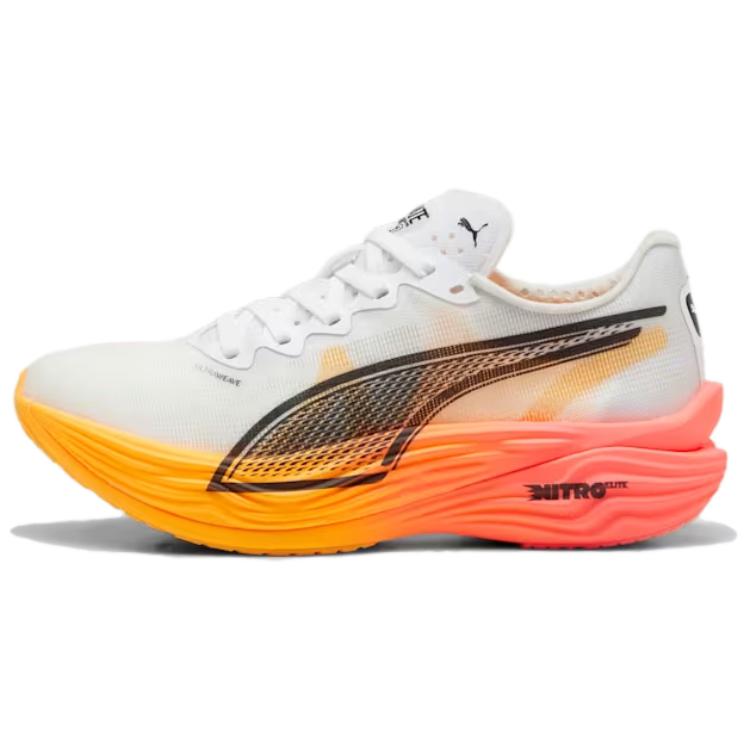 PUMA Deviate NITRO Elite Anti Slip Wear Resistant Low Top Casual Running Shoes Women's White Black