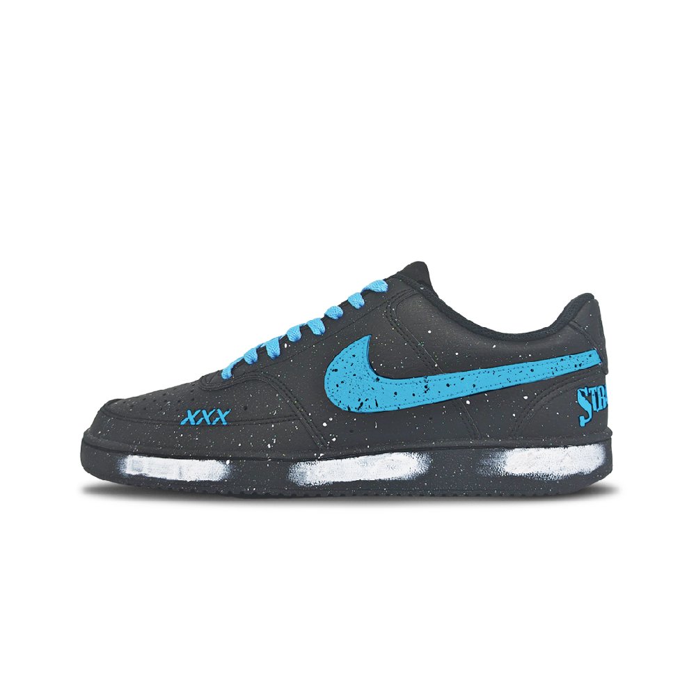 Nike Court Vision Low Anti-Slip And Wear-Resistant Balance Low-Top Skateboard Shoes Unisex Black Blue