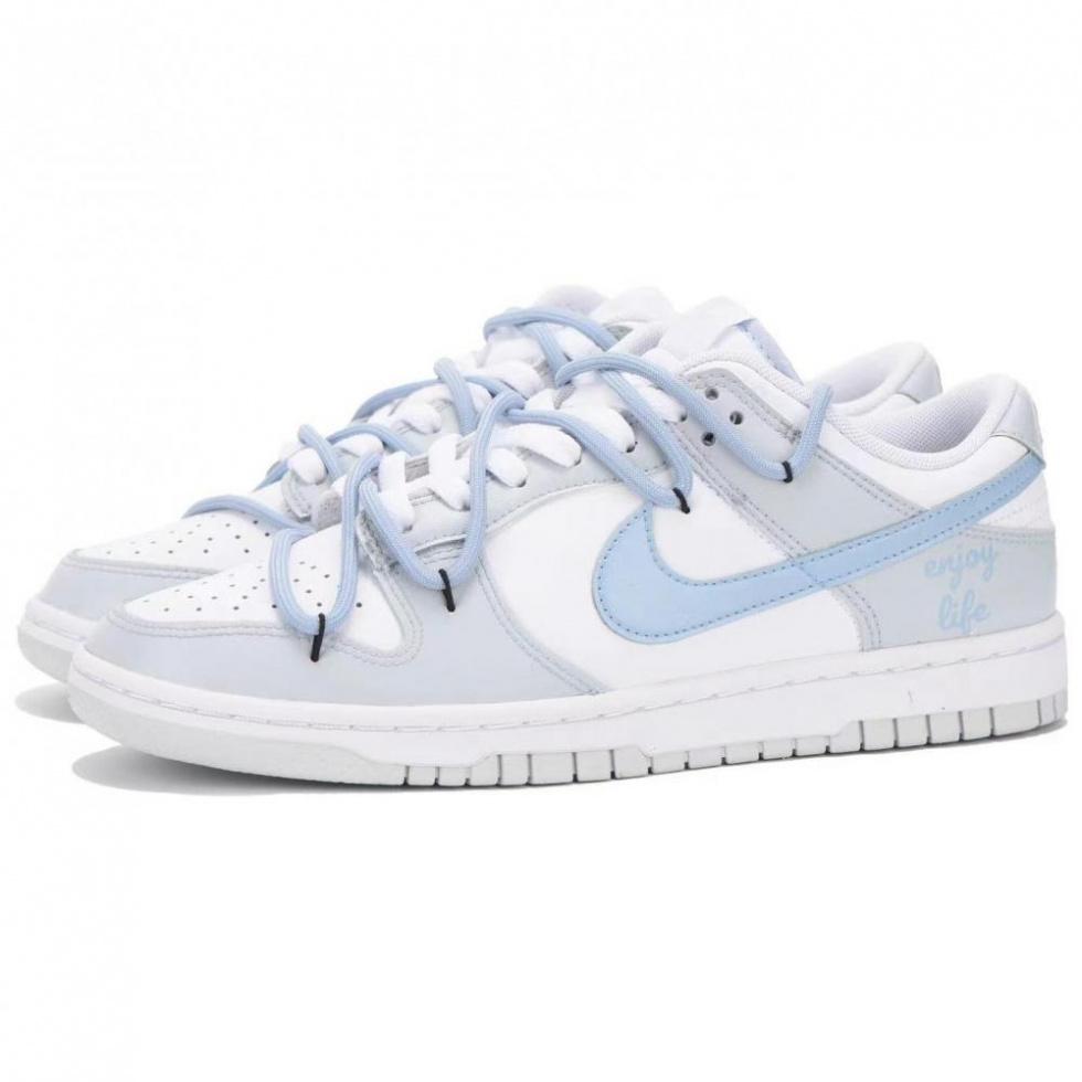 Nike Dunk Low Vibe Anti Slip Wear Resistant Low Top Skateboard Shoes GS Gray Blue купить в интернет-магазине Yoocart с быстрой доставкой по России.