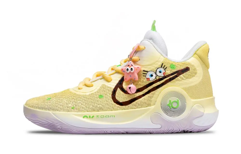 Nike KD Trey 5 IX Mid top Basketball Shoes Unisex Yellow Pink