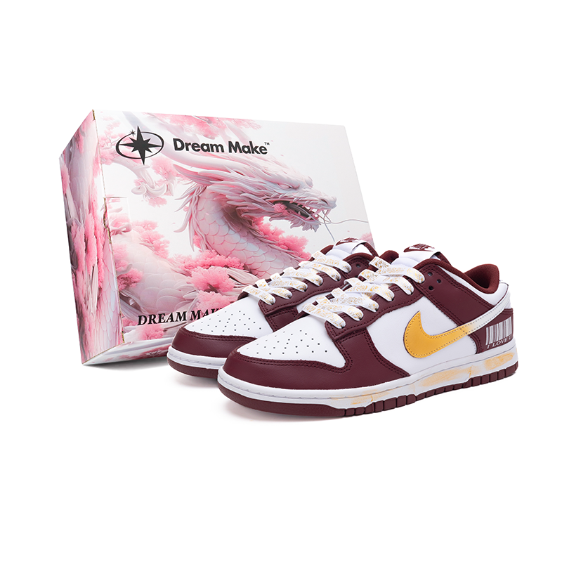 Nike Dunk Brown Shoes, Walk Slowly Anti Slip Wear Resistant Low Top Skateboard Shoes Unisex Brown White