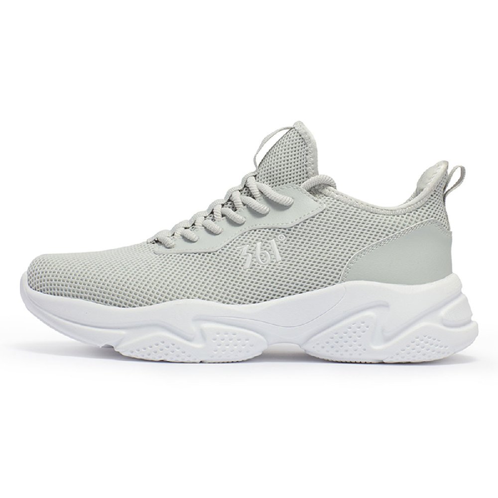 361° Durable Breathable Lightweight Low-Top Casual Running Shoes Men's Gray White