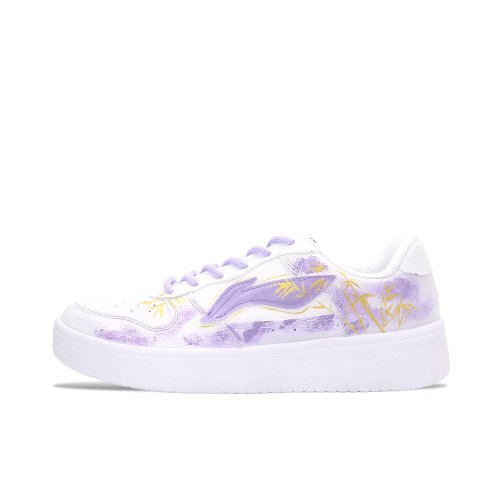 LiNing Pontoon Boats Wear resistant And Lightweight Low Top Skateboard Shoes Unisex Purple Gold