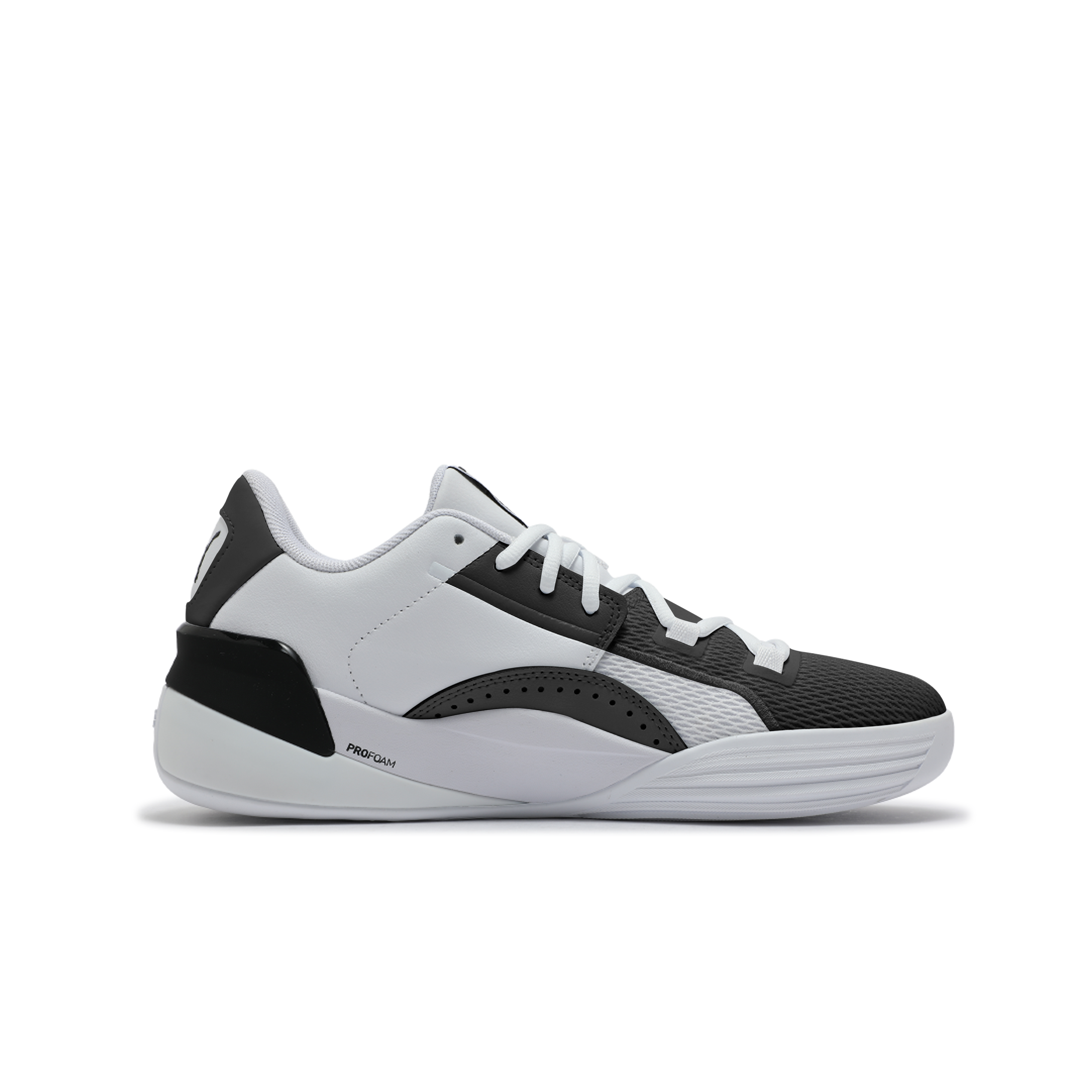 PUMA Clyde Hardwood Team Abrasion Resistant Low top Basketball Shoes Unisex Black White