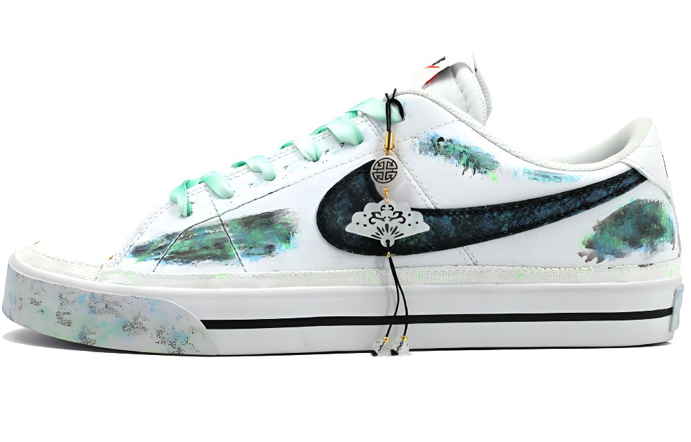 Nike Court Legacy Slip Resistant Low Top Skateboard Shoes Men's Cyan
