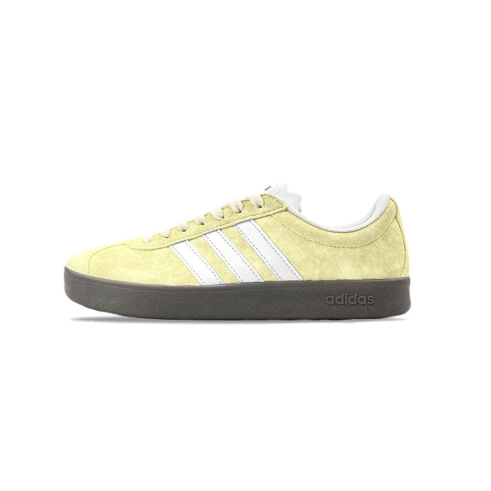 Adidas VL COURT 2.0 Sea Salt Anti Slip Wear Resistant Low Top Skateboard Shoes Unisex Light Yellow