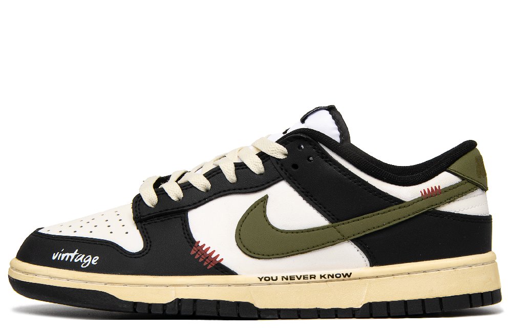 Nike Dunk The Wizard Of Oz Anti Slip Wear Resistant Low Top Skateboard Shoes Unisex Black White Green