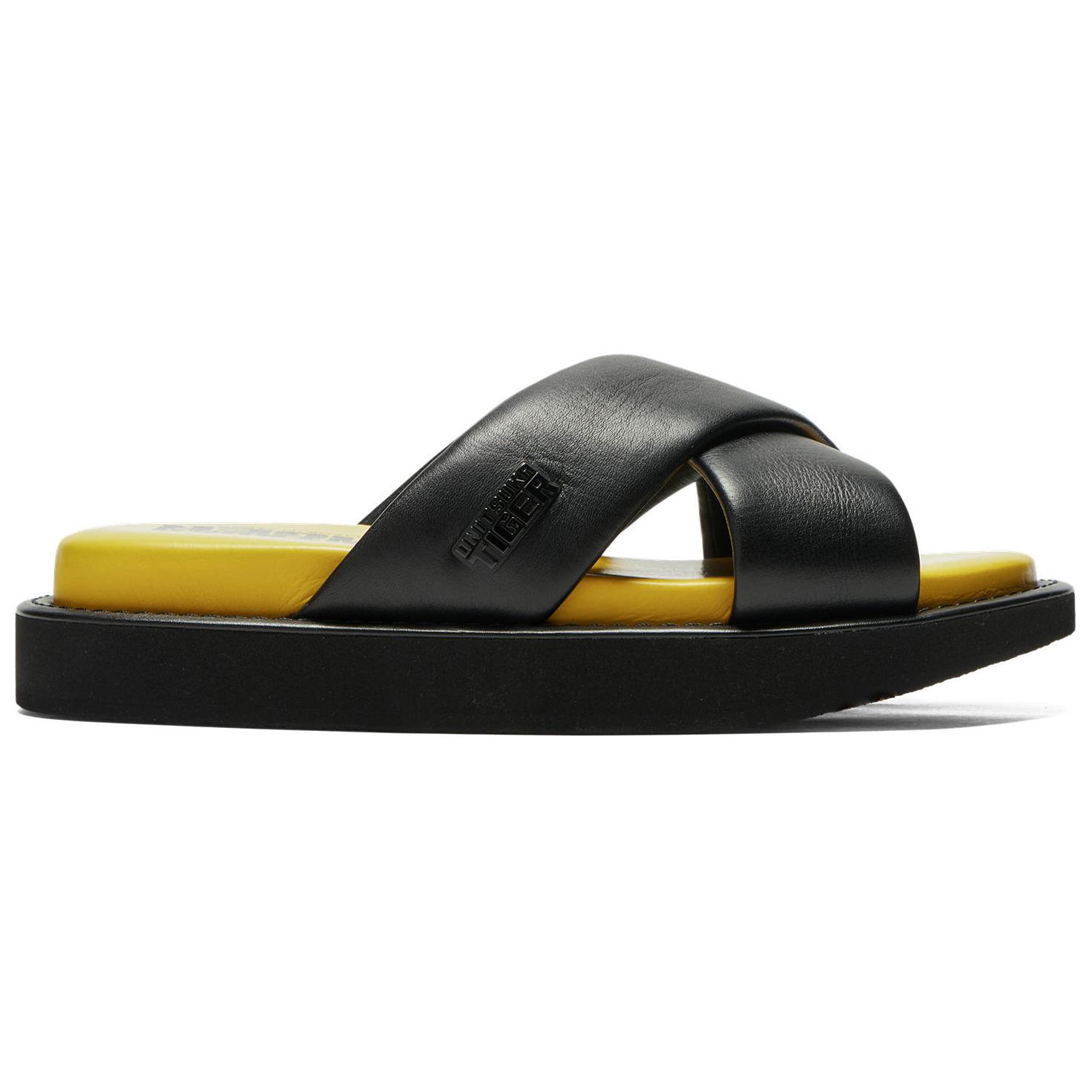 Onitsuka Tiger Slide Slippers Unisex Black Yellow