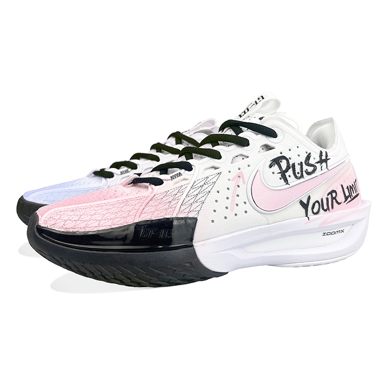 Nike Air Zoom G.T. Cut 3 Wear-Resistant Slip-Resistant Low-Top Basketball Shoes Unisex Pink Blue