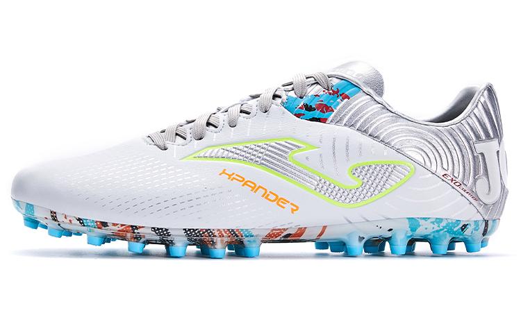 Joma MG Rubber Short Studs Anti-Slip Wear-Resistant Soccer Shoes Men's White Silver