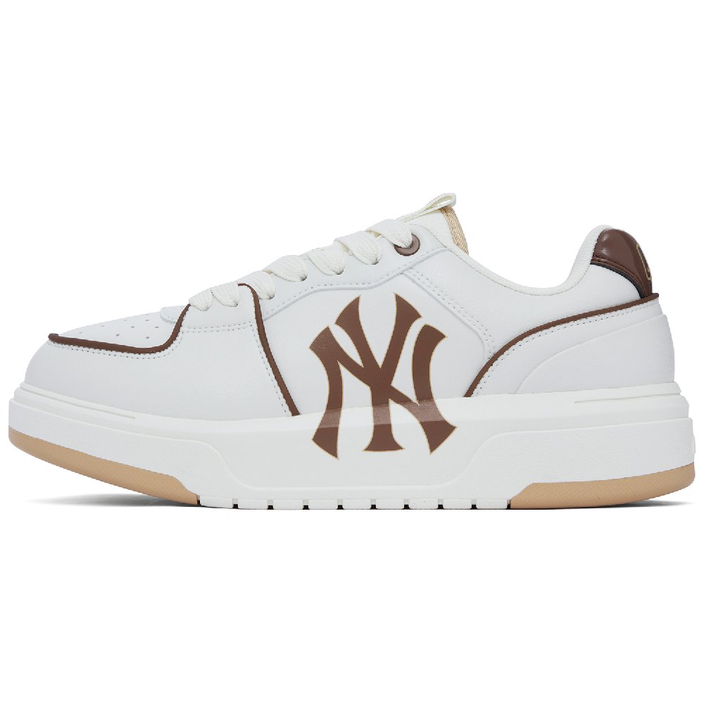 MLB Chunky Liner Anti-Slip Wear-Resistant Low-Top Skateboard Shoes Unisex White Brown