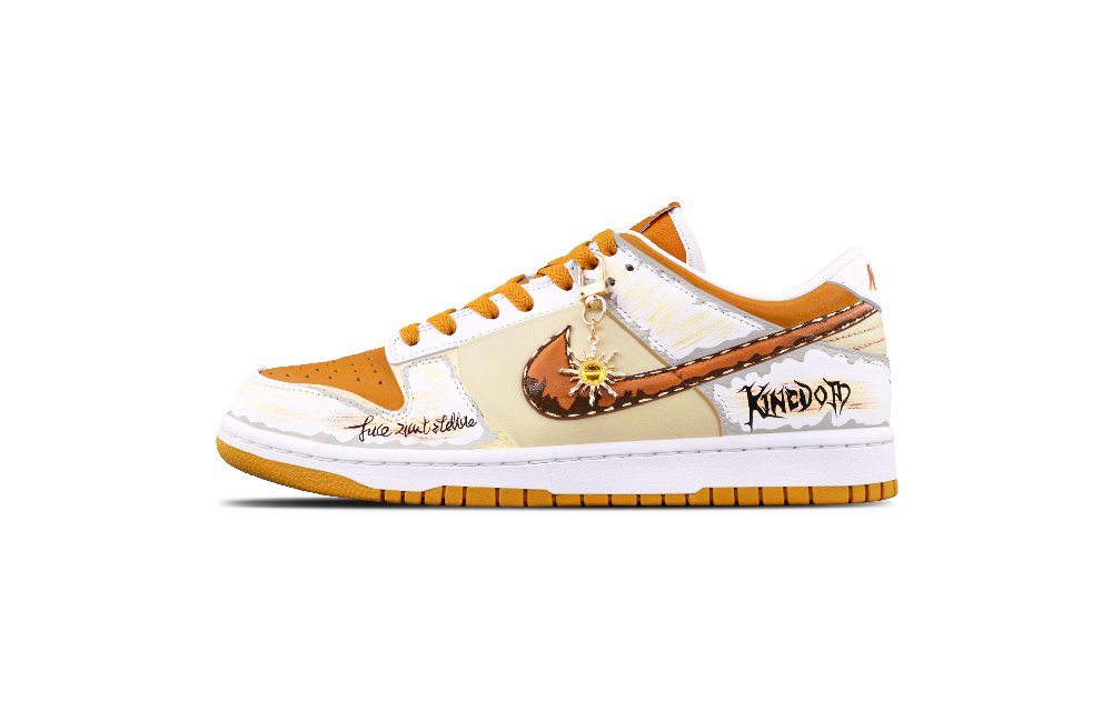 Nike Dunk Abrasion Resistant Low Top Skateboard Shoes Unisex White Brown