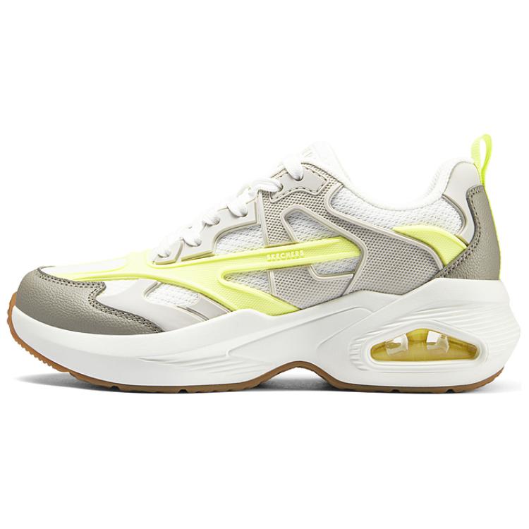 Skechers Low Top Running Shoes Women's White Gray Yellow