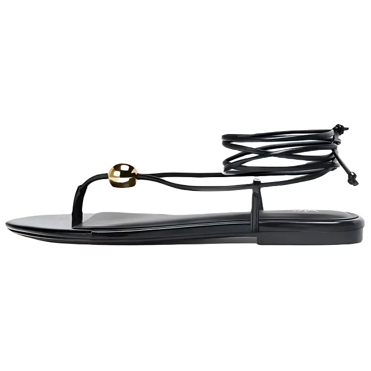 ZARA One Strap Sandals 1cm Women's Black купить в интернет-магазине Yoocart с быстрой доставкой по России.