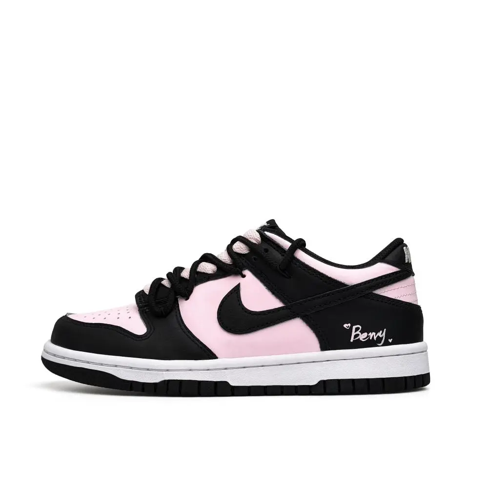 Nike Dunk Skateboard Shoes Unisex Low top Black/White/Pink