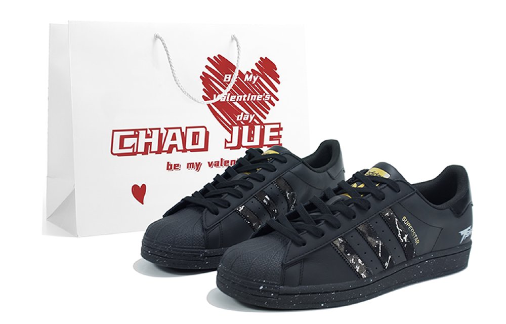 Adidas Originals SUPERSTAR Anti Slip Wear Resistant Low Top Skateboard Shoes Unisex Black Silver