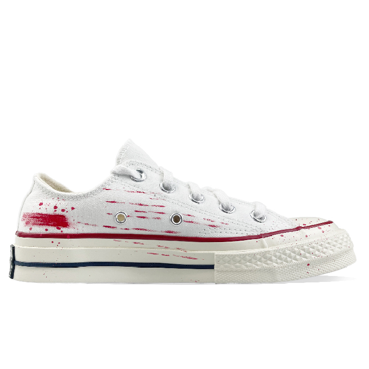 Converse 1970s Chuck Taylor Slip-Resistant Breathable Lightweight Low-Top Canvas Shoes Unisex White Red