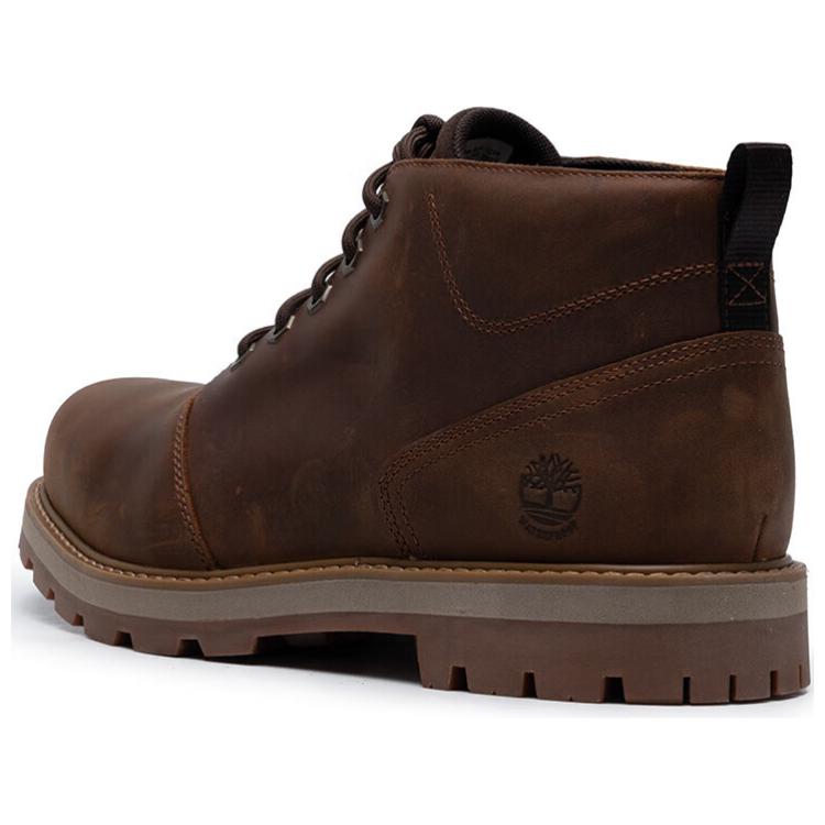 Timberland Anti-Slip Wear-Resistant Mid-Top Trekking Shoes Men's Rusty Red