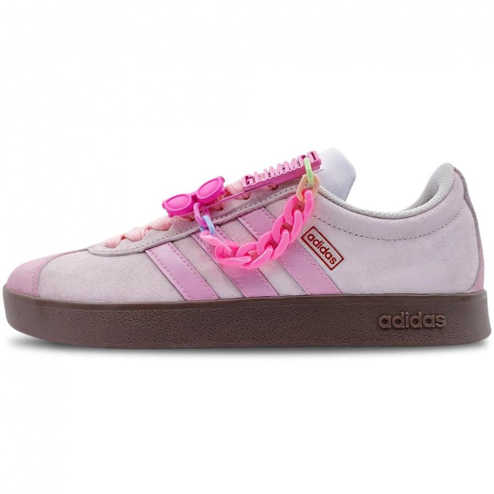 Adidas Neo Vl Court Slip-Resistant Impact Resistance Wear-Resistant Low-Top Skateboard Shoes Unisex Light Pink