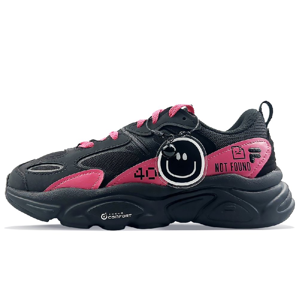 FILA Mars 2 Cushioning Anti-Slip And Wear-Resistant Low-Top Casual Shoes Women's Black Pink