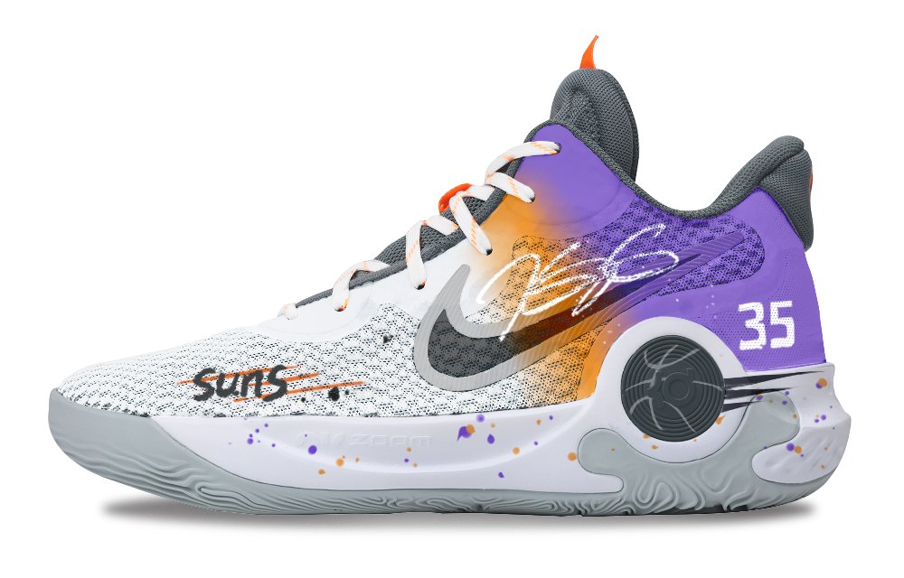 Nike KD Trey 5 IX Basketball Shoes Unisex Mid-Top Gray/Orange/Purple/White/Black
