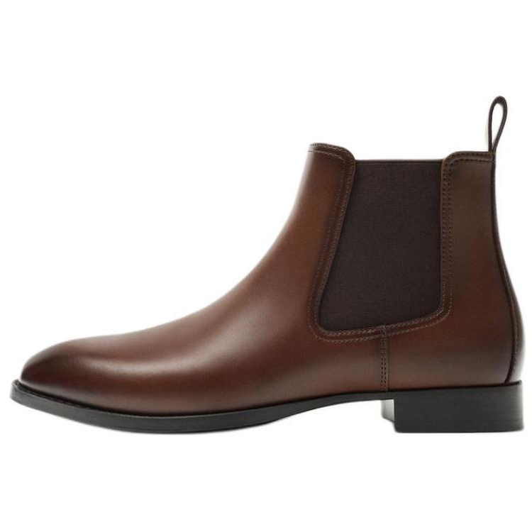 ZARA Chelsea Boots Men's Dark Brown Yellow