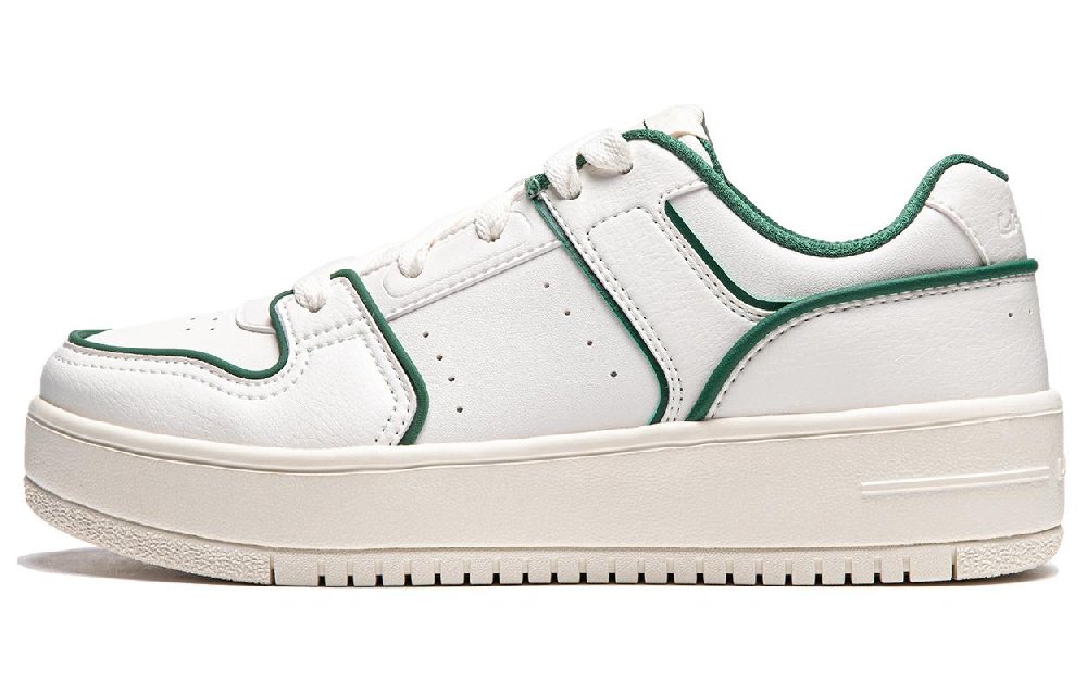 LiNing Cheese Slip Resistant Low Top Skateboard Shoes Women's White Green