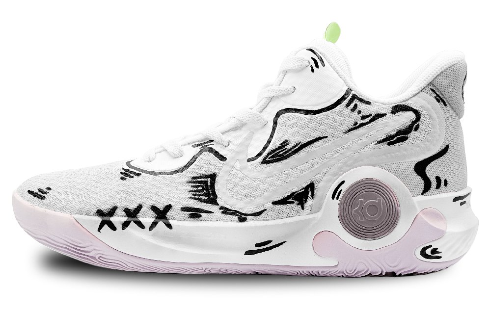 Nike KD Trey 5 IX Shock Absorbers Slip Resistant Abrasion Resistant Mid Top Vintage Basketball Shoes Unisex White Black
