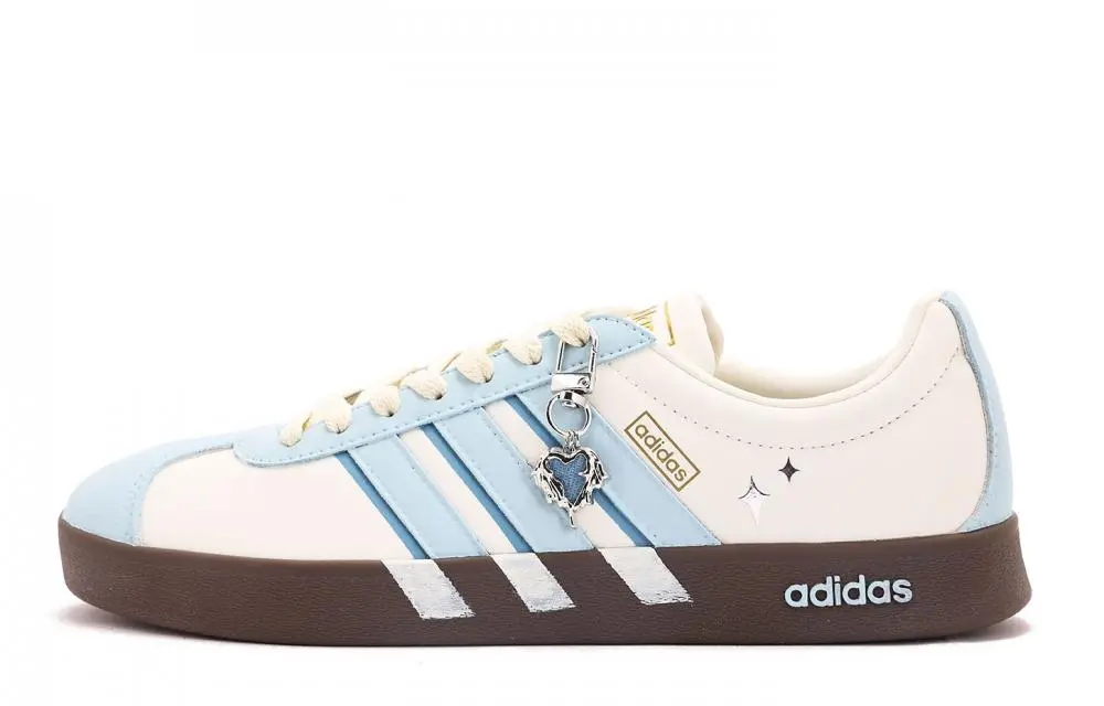 Adidas Vl Court Classic Coverage Abrasion Resistant Low top Skateboard Shoes Unisex Blue White