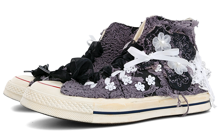 Converse 1970s Anti Slip Wear Resistant High Top Canvas Shoes Unisex Black White Gray