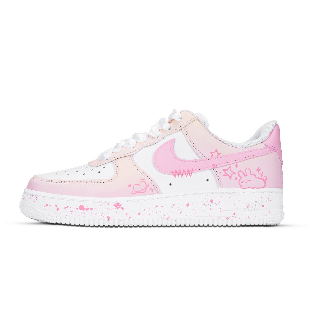 Nike Air Force 1 Dream Rabbit Abrasion Resistant Low Top Skateboard Shoes Women's White Pink
