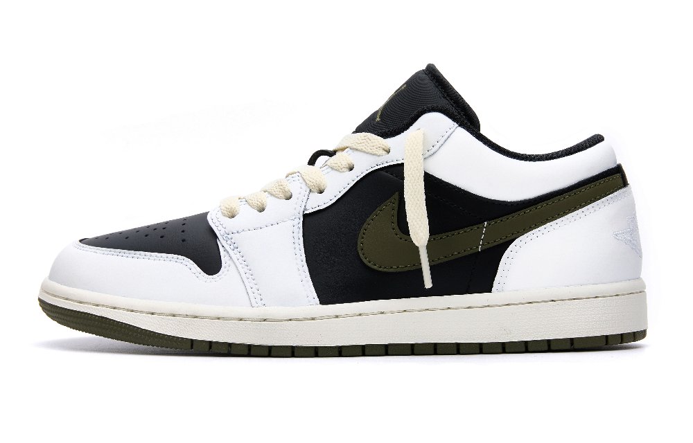 Jordan Air Jordan 1 Mini Barb 5.0 Abrasion Resistant Low Top Vintage Basketball Shoes Unisex Black Green Olive