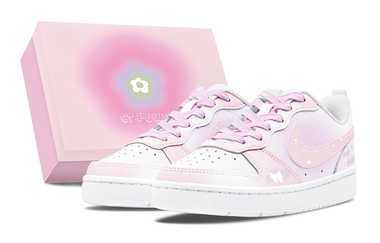 Nike Court Borough 2 Abrasion Resistant Low top Skateboard Shoes Women's Pink Purple