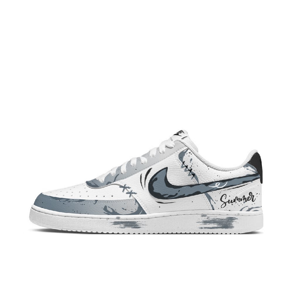 Nike Court Vision 1 Wind And Wave Graffiti Cushioning, Wear Resistant Low Top Skateboard Shoes Unisex