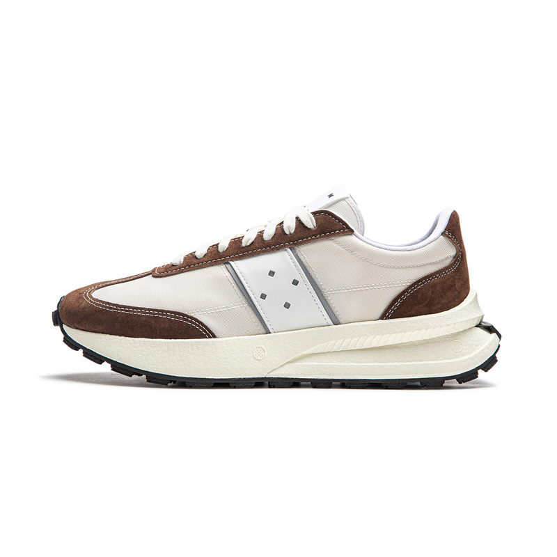 LiNing Anti-Slip Wear-Resistant Low-Top Casual Shoes Unisex White Umber
