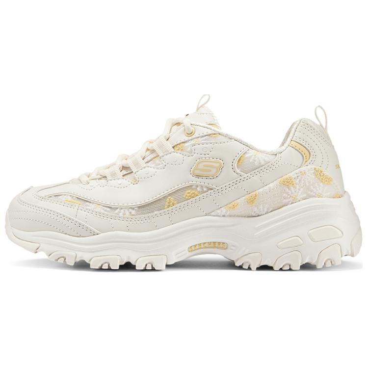 Skechers DLITES Flower Sea Bear Cushioning Height Increase Low Top Chunky Sneakers Women's Yellow Daisy