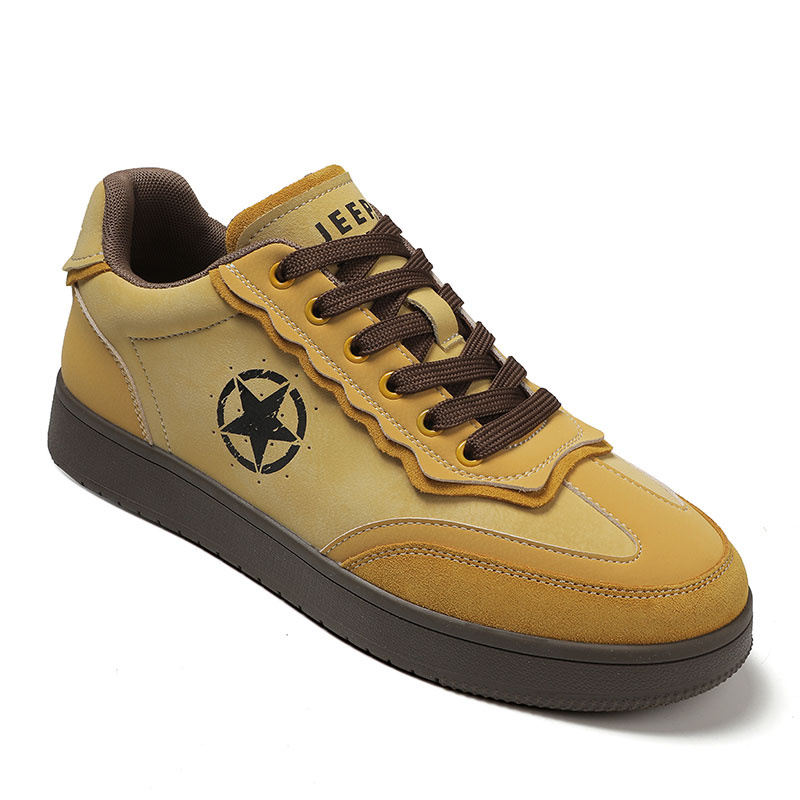 JEEP SPIRIT Slip-Resistant Cushioning Wear-Resistant Low-Top Skateboard Shoes Men's Lemon
