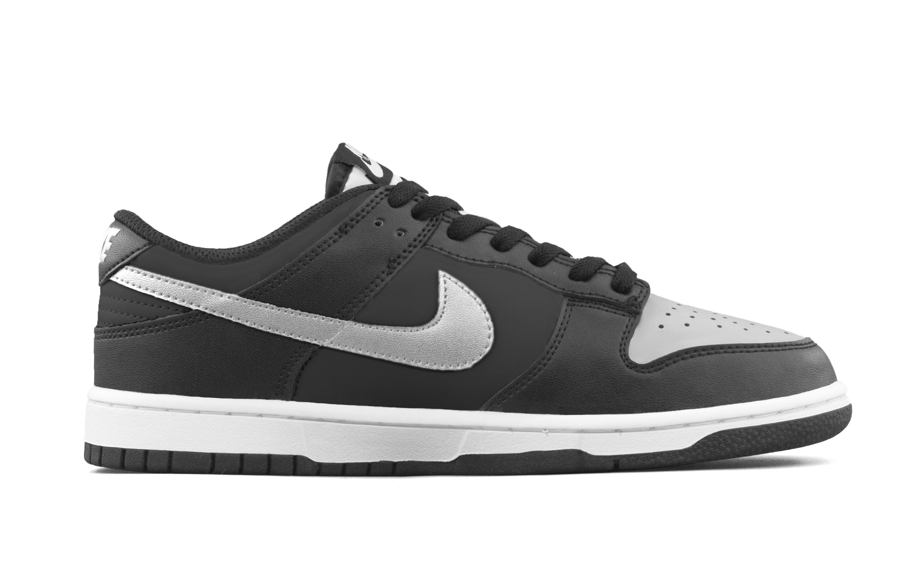 Nike Dunk Abrasion Resistant Low top Skateboard Shoes Unisex Gray Black