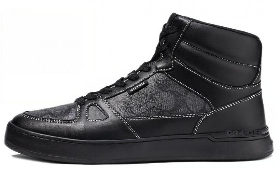 COACH High Top Stylish Skateboarding Shoes Men's Black