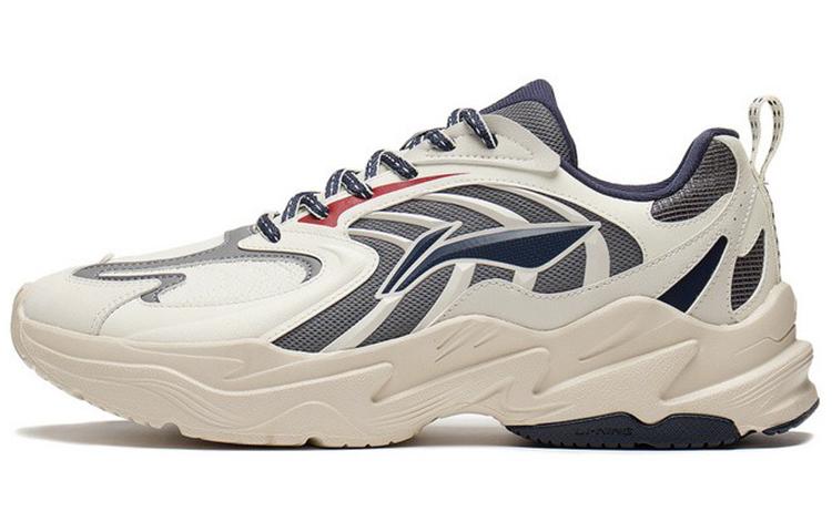 LiNing Stargazing Cushioning, Slip Resistant, Abrasion Resistant, Rebound Low Top Running Shoes Men's Ecru